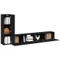 vidaXL Set di mensole per TV in legno ingegnerizzato rovere nero vidaXL Set di mensole per TV in legno ingegnerizzato rovere nero