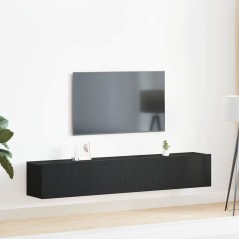 vidaXL Set di 2 mobili TV neri in legno ingegnerizzato