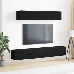 vidaXL Set di Mobili TV 4 Pezzi in Legno Ingegnerizzato Nero