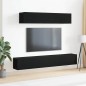 vidaXL Set di Mobili TV 4 Pezzi in Legno Ingegnerizzato Nero vidaXL Set di Mobili TV 4 Pezzi in Legno Ingegnerizzato Nero