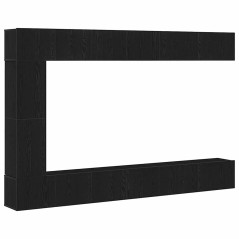 vidaXL Set di mobili TV da 7 pezzi - Montaggio a parete, rovere nero, legno ingegnerizzato