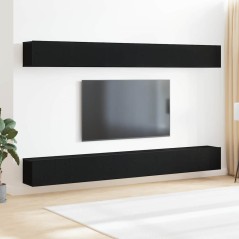 vidaXL Set di mobile TV in 6 pezzi in rovere nero, legno ingegnerizzato