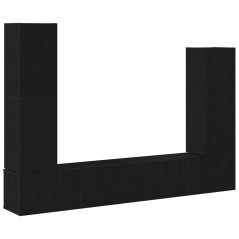 vidaXL Set di Mobile TV da Parete in Rovere Nero in Legno Ingegnerizzato