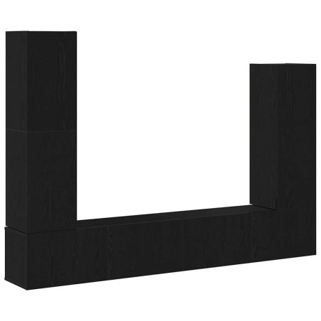 vidaXL Set di Mobile TV da Parete in Rovere Nero in Legno Ingegnerizzato