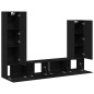 vidaXL Set di Mobile TV da Parete in Rovere Nero in Legno Ingegnerizzato