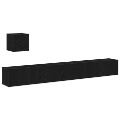 vidaXL Set di Unità TV di 4 Pezzi in Rovere Nero in Legno Ingegnerizzato.