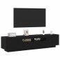 Mobile TV vidaXL con luci LED, Nero Rovere, 180x35x40 cm, in legno ingegnerizzato Mobile TV vidaXL con luci LED, Nero Rovere, 180x35x40 cm, in legno ingegnerizzato