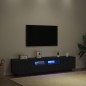 Mobile TV vidaXL con luci LED, Nero Rovere, 180x35x40 cm, in legno ingegnerizzato Mobile TV vidaXL con luci LED, Nero Rovere, 180x35x40 cm, in legno ingegnerizzato