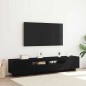 Mobile TV vidaXL con luci LED, nero Rovere, 200x35x40 cm, in legno ingegnerizzato Mobile TV vidaXL con luci LED, nero Rovere, 200x35x40 cm, in legno ingegnerizzato