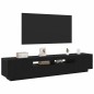 Mobile TV vidaXL con luci LED, nero Rovere, 200x35x40 cm, in legno ingegnerizzato Mobile TV vidaXL con luci LED, nero Rovere, 200x35x40 cm, in legno ingegnerizzato