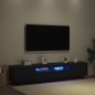Mobile TV vidaXL con luci LED, nero Rovere, 200x35x40 cm, in legno ingegnerizzato Mobile TV vidaXL con luci LED, nero Rovere, 200x35x40 cm, in legno ingegnerizzato
