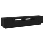 Mobile TV vidaXL con luci LED, nero Rovere, 200x35x40 cm, in legno ingegnerizzato Mobile TV vidaXL con luci LED, nero Rovere, 200x35x40 cm, in legno ingegnerizzato