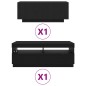 Mobile TV vidaXL con luci LED, nero Rovere, 200x35x40 cm, in legno ingegnerizzato Mobile TV vidaXL con luci LED, nero Rovere, 200x35x40 cm, in legno ingegnerizzato