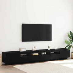Mobile TV vidaXL con luci LED Rovere Nero 260x35x40 cm in Legno ingegnerizzato