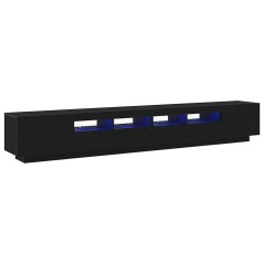 Mobile TV vidaXL con luci LED Rovere Nero 260x35x40 cm in Legno ingegnerizzato