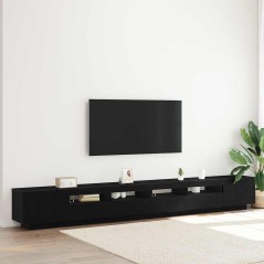 vidaXL Mobile TV con Luci LED Nero Rovere 300x35x40 cm in Legno Ingegnerizzato
