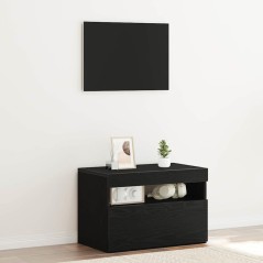vidaXL Comodino con luci LED Rovere Nero 60x35x40 cm Legno ingegnerizzato