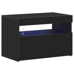 vidaXL Comodino con luci LED Rovere Nero 60x35x40 cm Legno ingegnerizzato