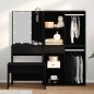 Set da toeletta vidaXL con LED in Rovere Nero e Legno Ingegnerizzato
