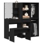Set da toeletta vidaXL con LED in Rovere Nero e Legno Ingegnerizzato