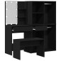 Set da toeletta vidaXL con LED in Rovere Nero e Legno Ingegnerizzato