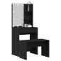 Set di Toeletta vidaXL con LED in Legno Ingegnerizzato Rovere Nero Set di Toeletta vidaXL con LED in Legno Ingegnerizzato Rovere Nero
