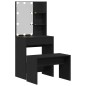 Set di Toeletta vidaXL con LED in Legno Ingegnerizzato Rovere Nero Set di Toeletta vidaXL con LED in Legno Ingegnerizzato Rovere Nero