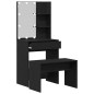 Set di Toeletta vidaXL con LED in Legno Ingegnerizzato Rovere Nero Set di Toeletta vidaXL con LED in Legno Ingegnerizzato Rovere Nero