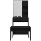 Set di Toeletta vidaXL con LED in Legno Ingegnerizzato Rovere Nero Set di Toeletta vidaXL con LED in Legno Ingegnerizzato Rovere Nero