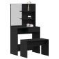 Set di Tavoli da Trucco vidaXL in Legno Ingegnerizzato Rovere Nero