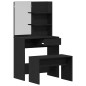 Set di Tavoli da Trucco vidaXL in Legno Ingegnerizzato Rovere Nero