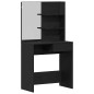 Set di Tavoli da Trucco vidaXL in Legno Ingegnerizzato Rovere Nero