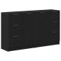 vidaXL Credenze 2 pz Nero Rovere 60x30x70 cm Legno ingegnerizzato vidaXL Credenze 2 pz Nero Rovere 60x30x70 cm Legno ingegnerizzato