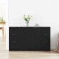 vidaXL Credenze 2 pz Nero Rovere 60x30x70 cm Legno ingegnerizzato vidaXL Credenze 2 pz Nero Rovere 60x30x70 cm Legno ingegnerizzato