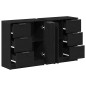 vidaXL Credenze 2 pz Nero Rovere 60x30x70 cm Legno ingegnerizzato vidaXL Credenze 2 pz Nero Rovere 60x30x70 cm Legno ingegnerizzato