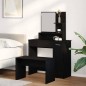 Set di Toeletta vidaXL Rovere Nero Legno Ingegnerizzato