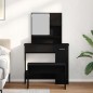 Set di Toeletta vidaXL Rovere Nero Legno Ingegnerizzato