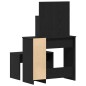 Set di Toeletta vidaXL Rovere Nero Legno Ingegnerizzato