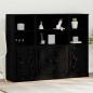 vidaXL Highboard Nero Rovere 132x35,5x103,5 cm Legno ingegnerizzato