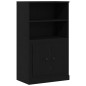 vidaXL Highboard Nero Rovere 132x35,5x103,5 cm Legno ingegnerizzato