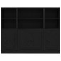 vidaXL Highboard Nero Rovere 132x35,5x103,5 cm Legno ingegnerizzato