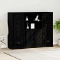 vidaXL Highboard Nero Rovere 132x35,5x103,5 cm Legno Ingegnerizzato