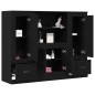 vidaXL Highboard Nero Rovere 132x35,5x103,5 cm Legno Ingegnerizzato