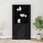 vidaXL Highboard in rovere nero in legno ingegnerizzato