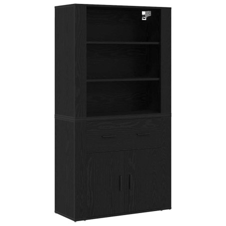 vidaXL Highboard Rovere Nero Legno ingegnerizzato