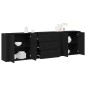 vidaXL Credenze 3 pz Quercia Nera Legno ingegnerizzato