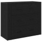 vidaXL Credenze 3 pz Quercia Nera Legno ingegnerizzato
