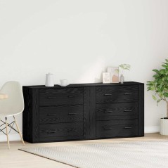 vidaXL Mobiletti 2 pz in rovere nero legno ingegnerizzato