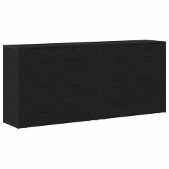 vidaXL Mobiletti 2 pz in rovere nero legno ingegnerizzato
