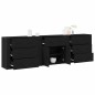 vidaXL Sideboards 3 pz Rovere Nero Legno Ingegnerizzato